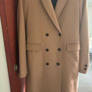 Women’s  Double-Breasted Wool Overcoat in Camel